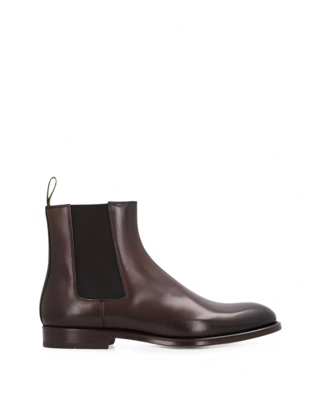 Doucal's Brown Elasticated-Side-Panel Chelsea Boots for men