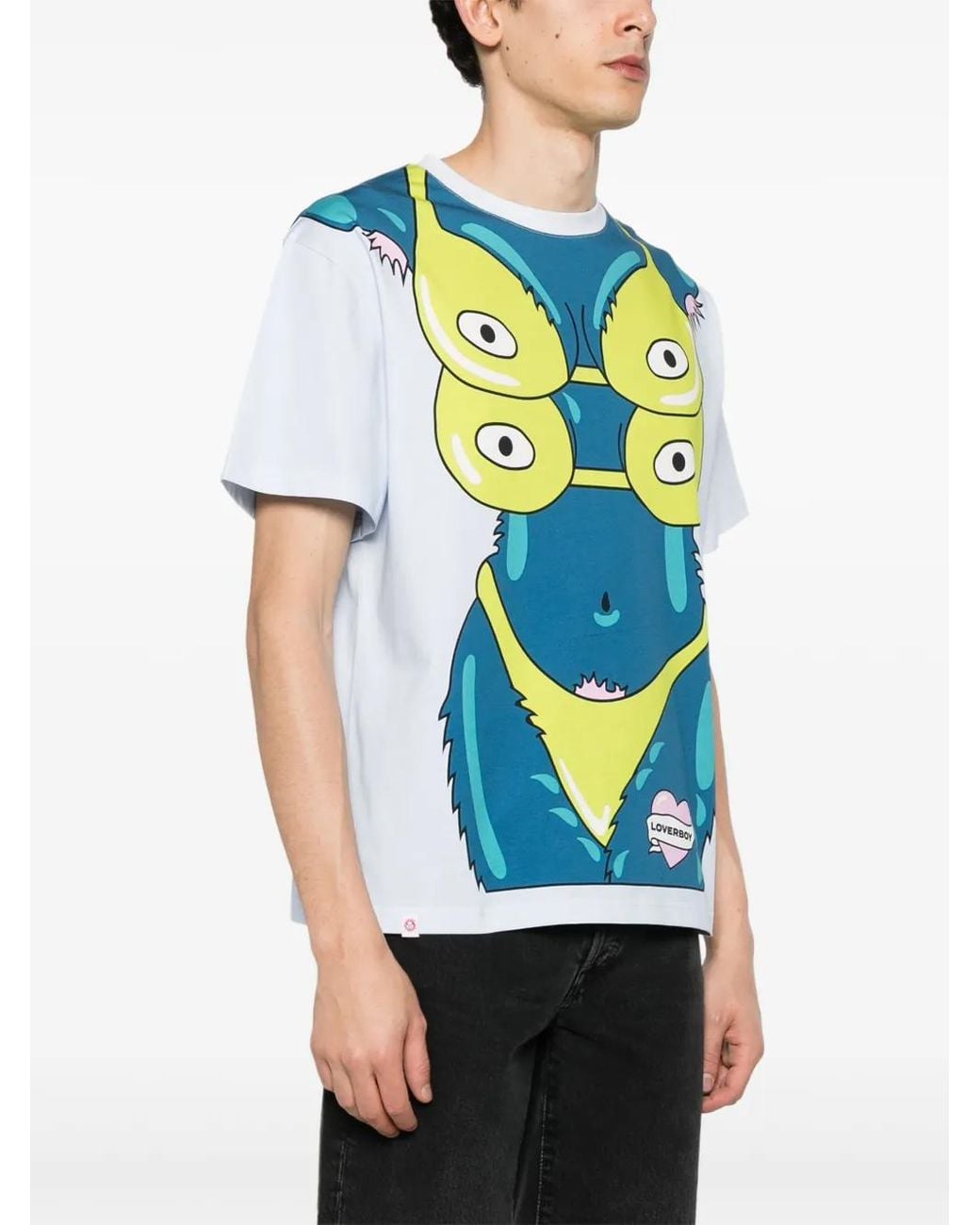 Charles Jeffrey Blue Sexy Beasts Graphic-Print T-Shirt