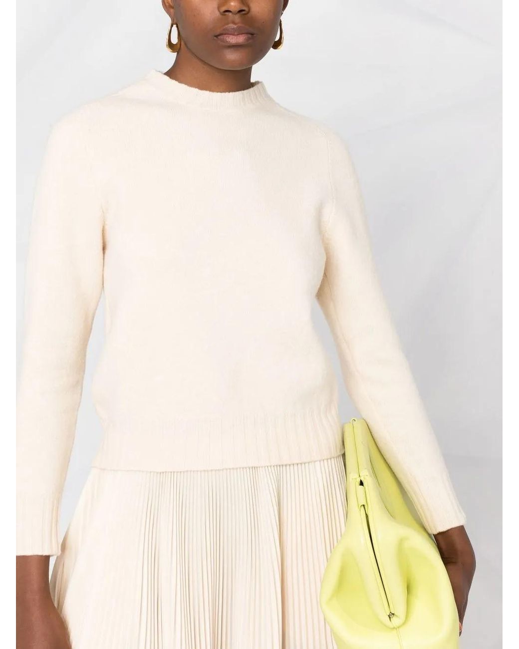 Jil Sander Natural Crew-Neck Knitted Jumper