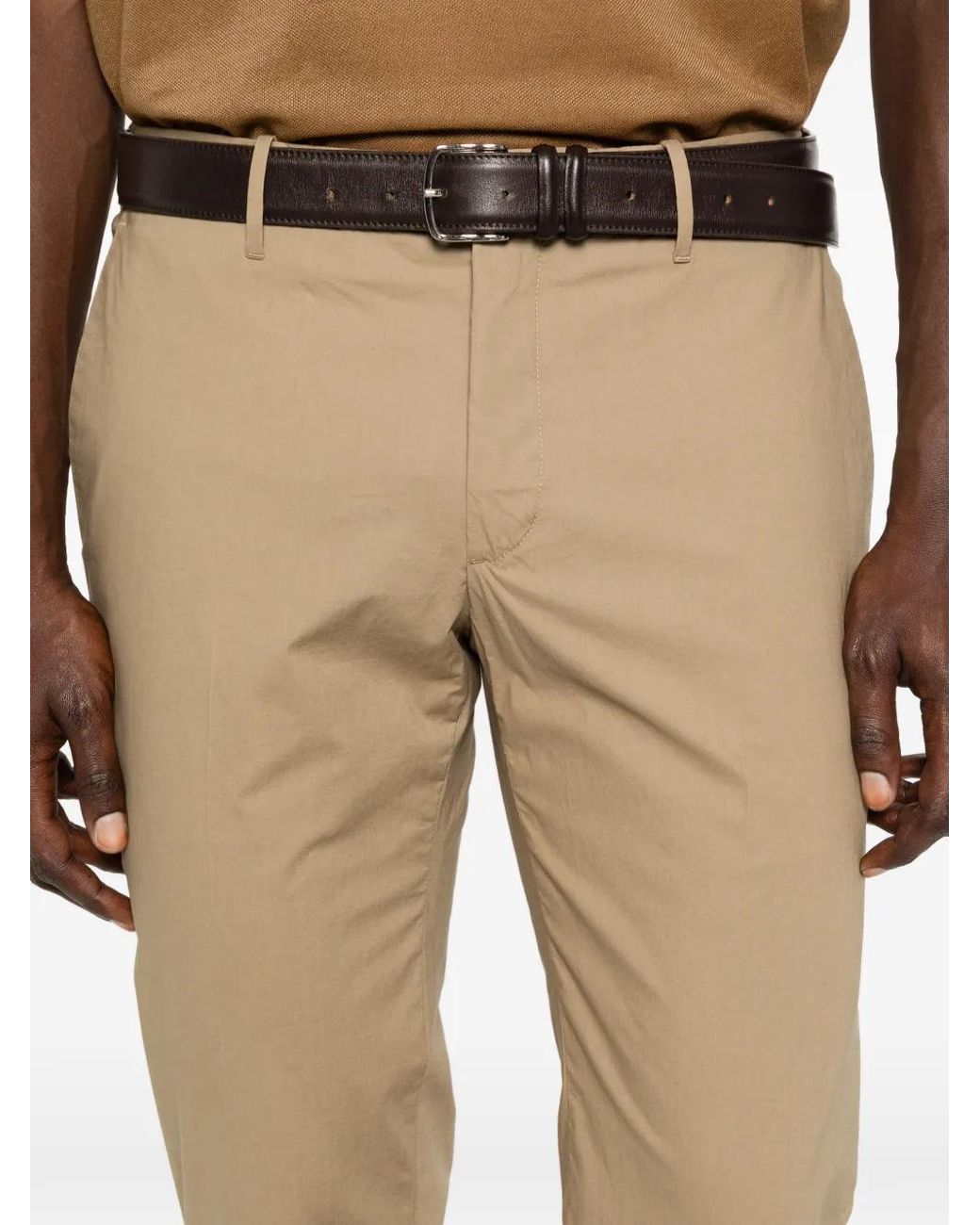 Incotex Natural Button Trousers for men