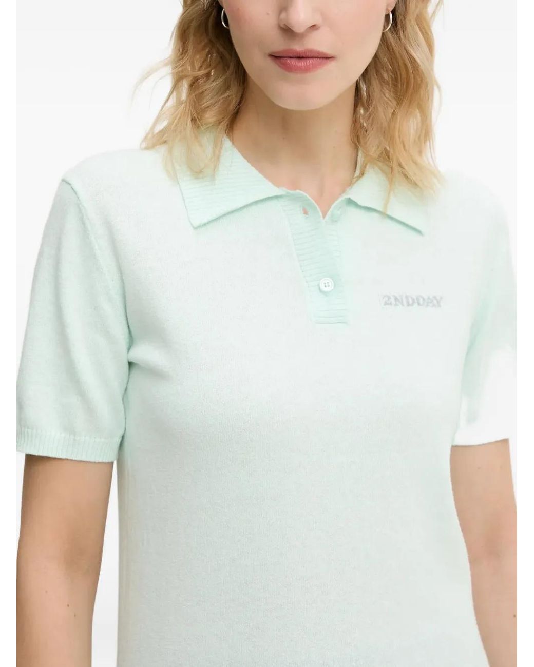 Day Birger et Mikkelsen Blue Buttoned Logo Polo Top