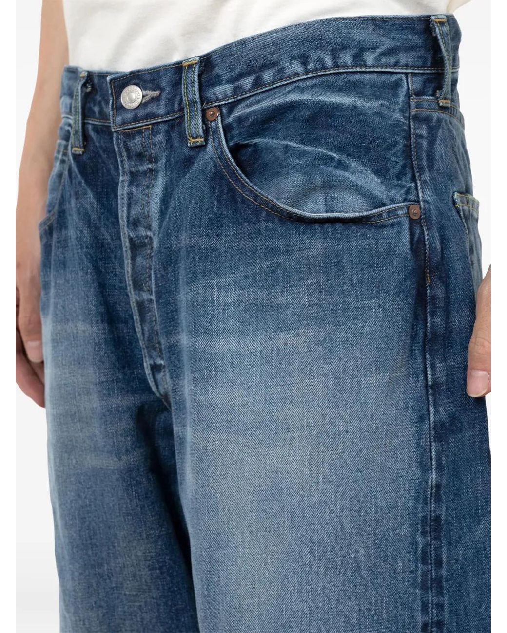 Maison Mihara Yasuhiro Blue Button Jeans for men