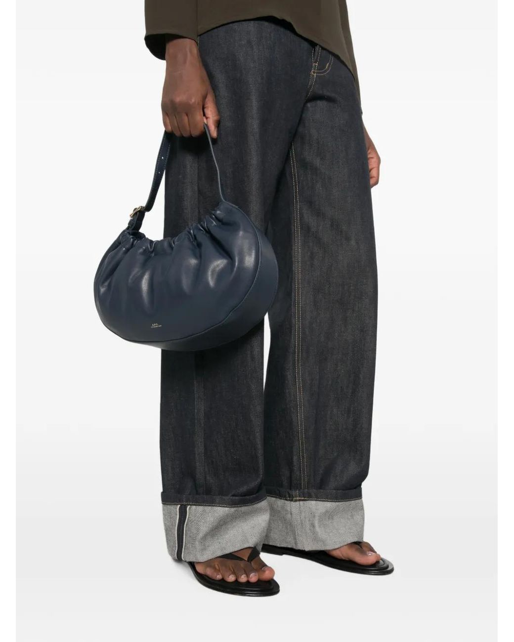 A.P.C. Blue Ruched Shoulder Bag