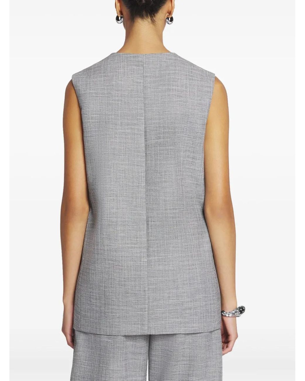 Lanvin Gray Round Neck Waistcoat
