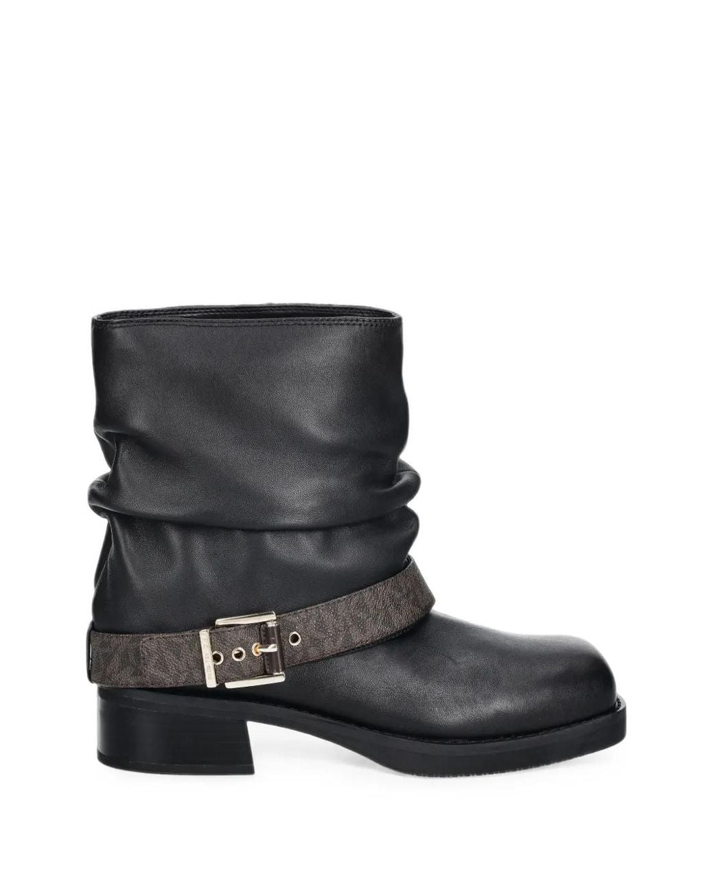 MICHAEL Michael Kors Black Colby Leather And Signature Logo Ankle Boots