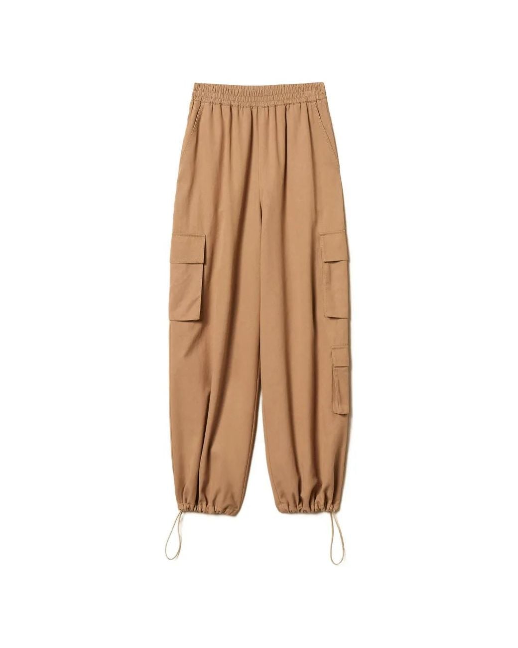 Twinset Natural Lyocell And Cotton Joggers