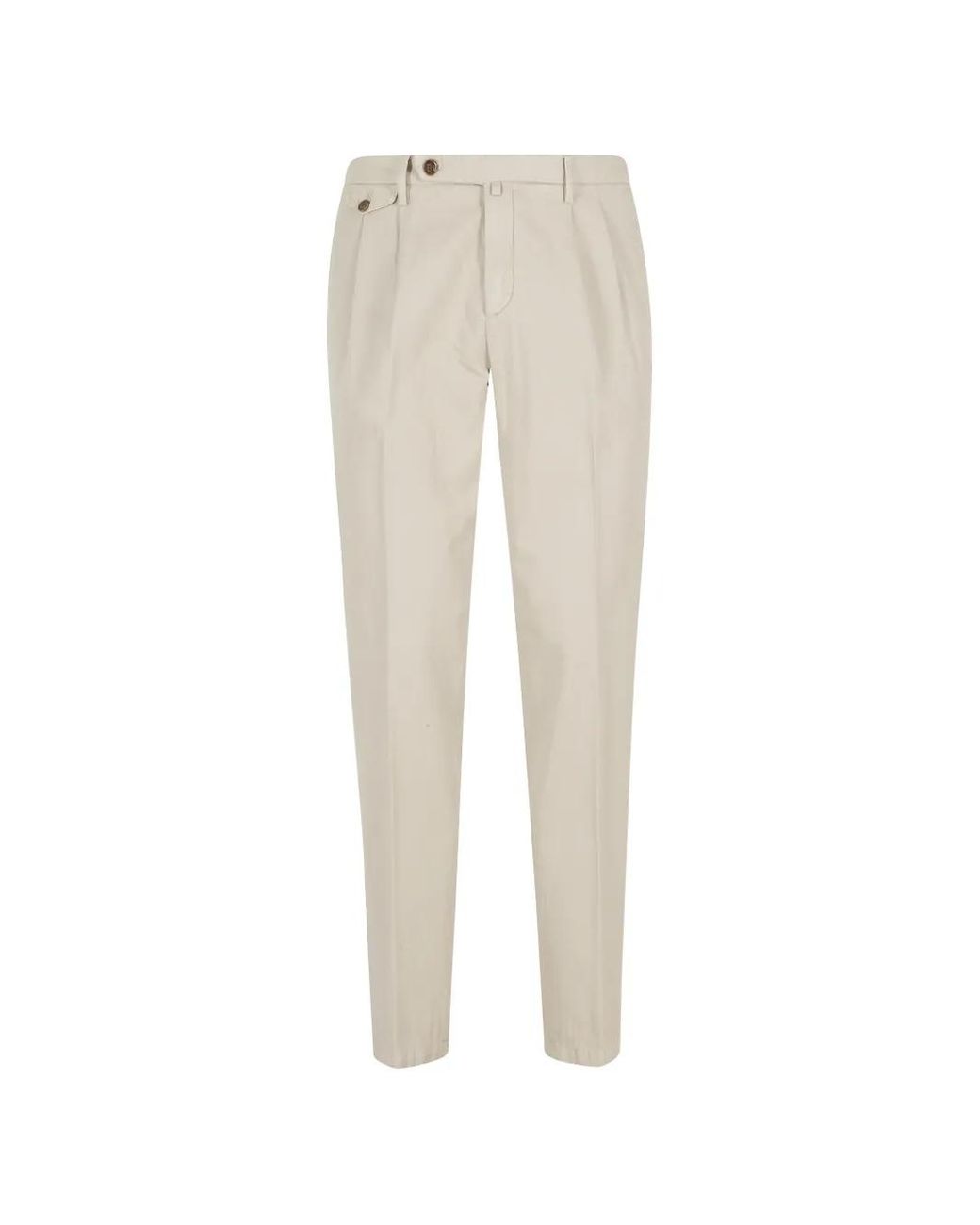 Briglia 1949 White Button Pleated Trousers for men