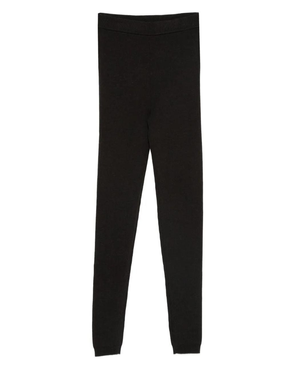 P.A.R.O.S.H. Black Ribbed Wool Leggings
