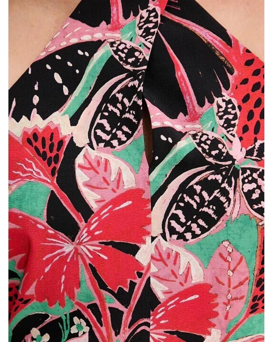 Morgan Red Halterneck Floral-Print Midi Dress
