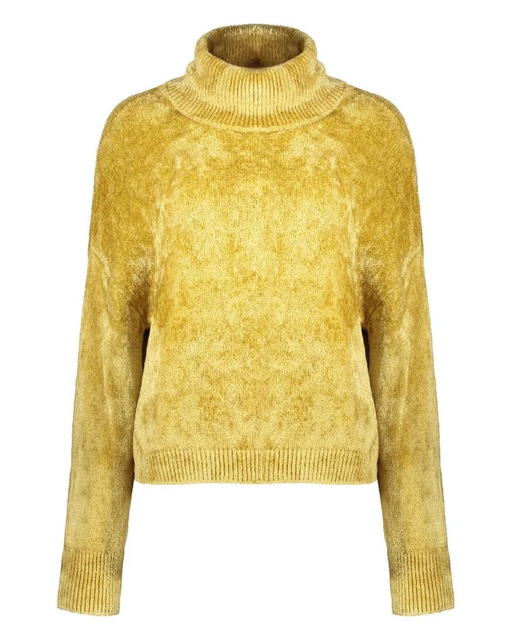 Herno Yellow Elegant Sweater With High Collar