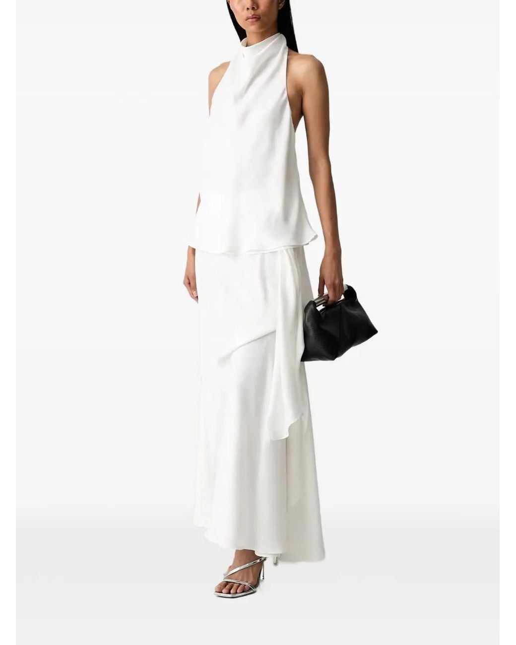 Bardot White Solene Halterneck Open-Back Top