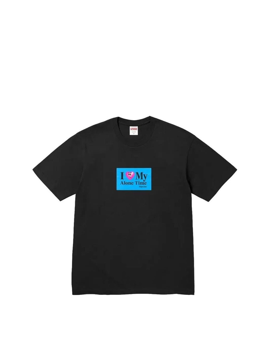 Supreme Black T-Shirt Alone Time for men