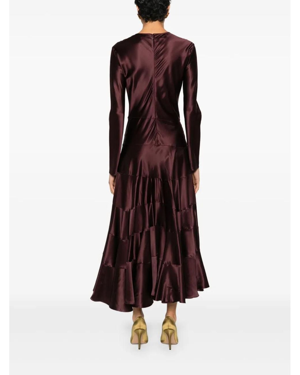 Tory Burch Purple Tiered Panelled Dress
