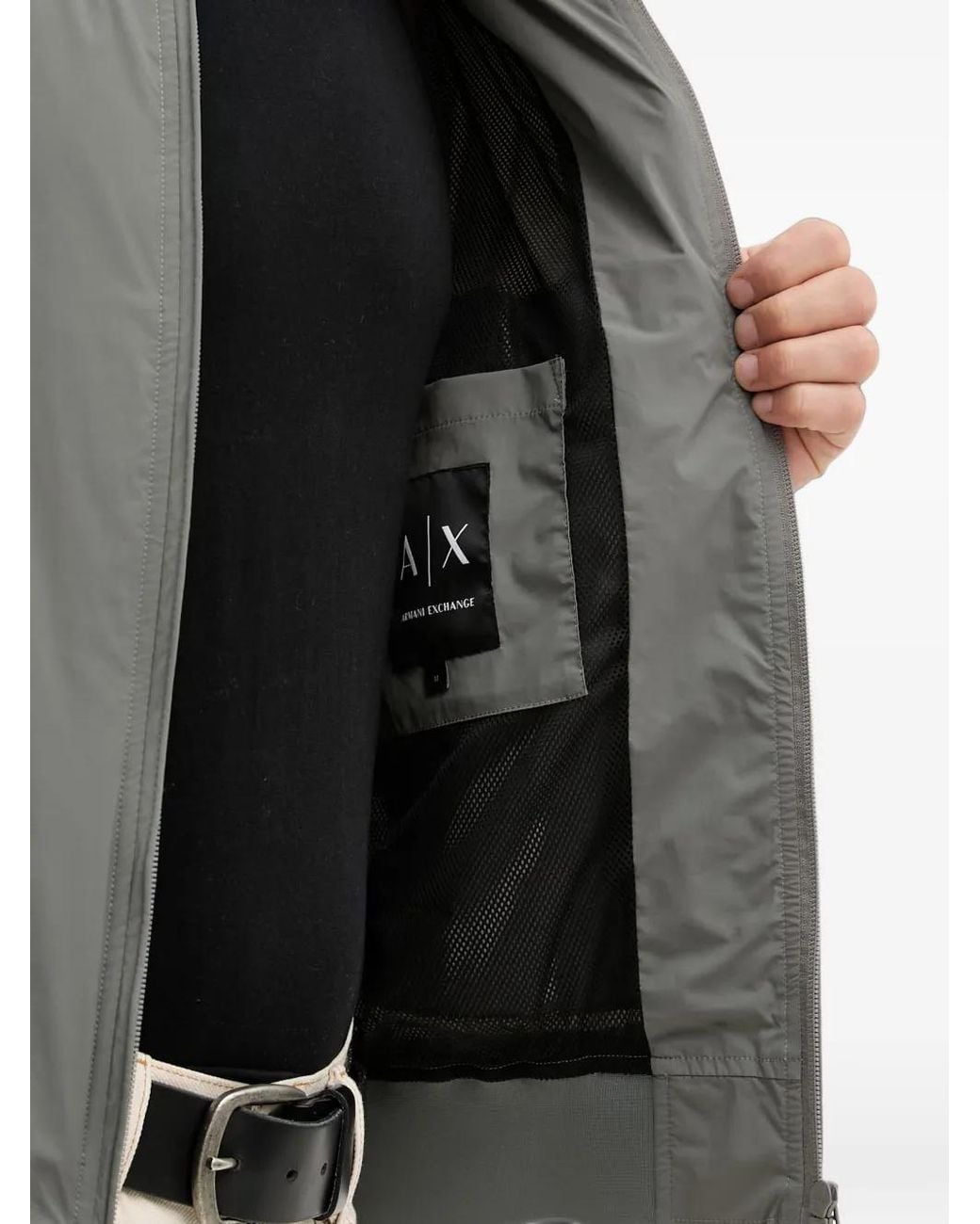 ARMANI EXCHANGE Gray Zip-Up Bomber Jacket for men