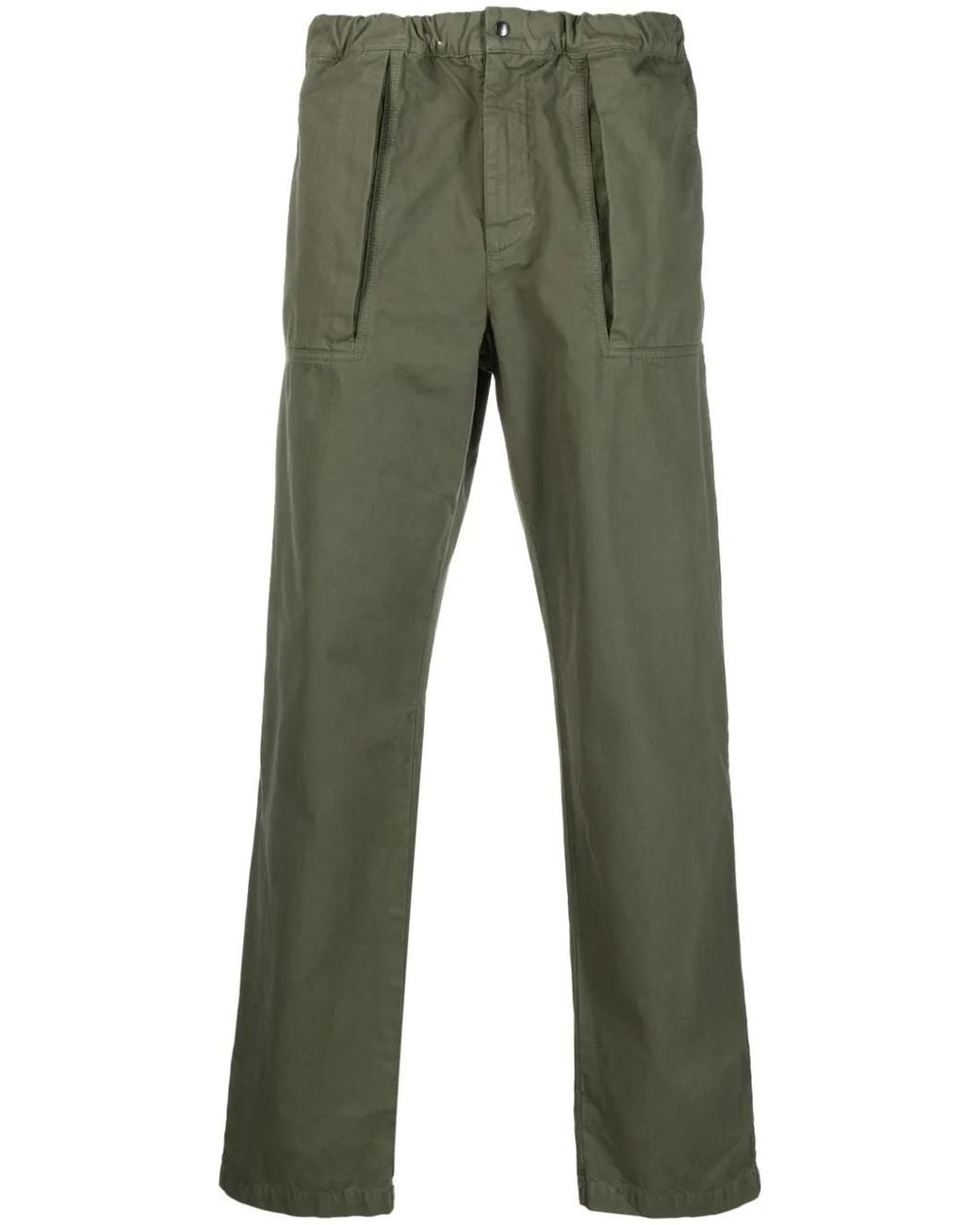 Aspesi Green Straight-Leg Cotton Trousers for men