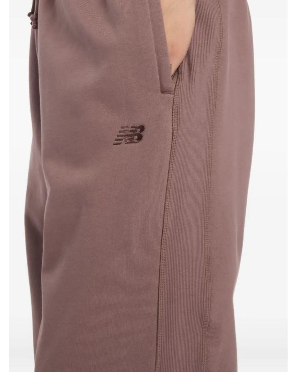 New Balance Purple Embroidered Logo Terry Sweatpants for men