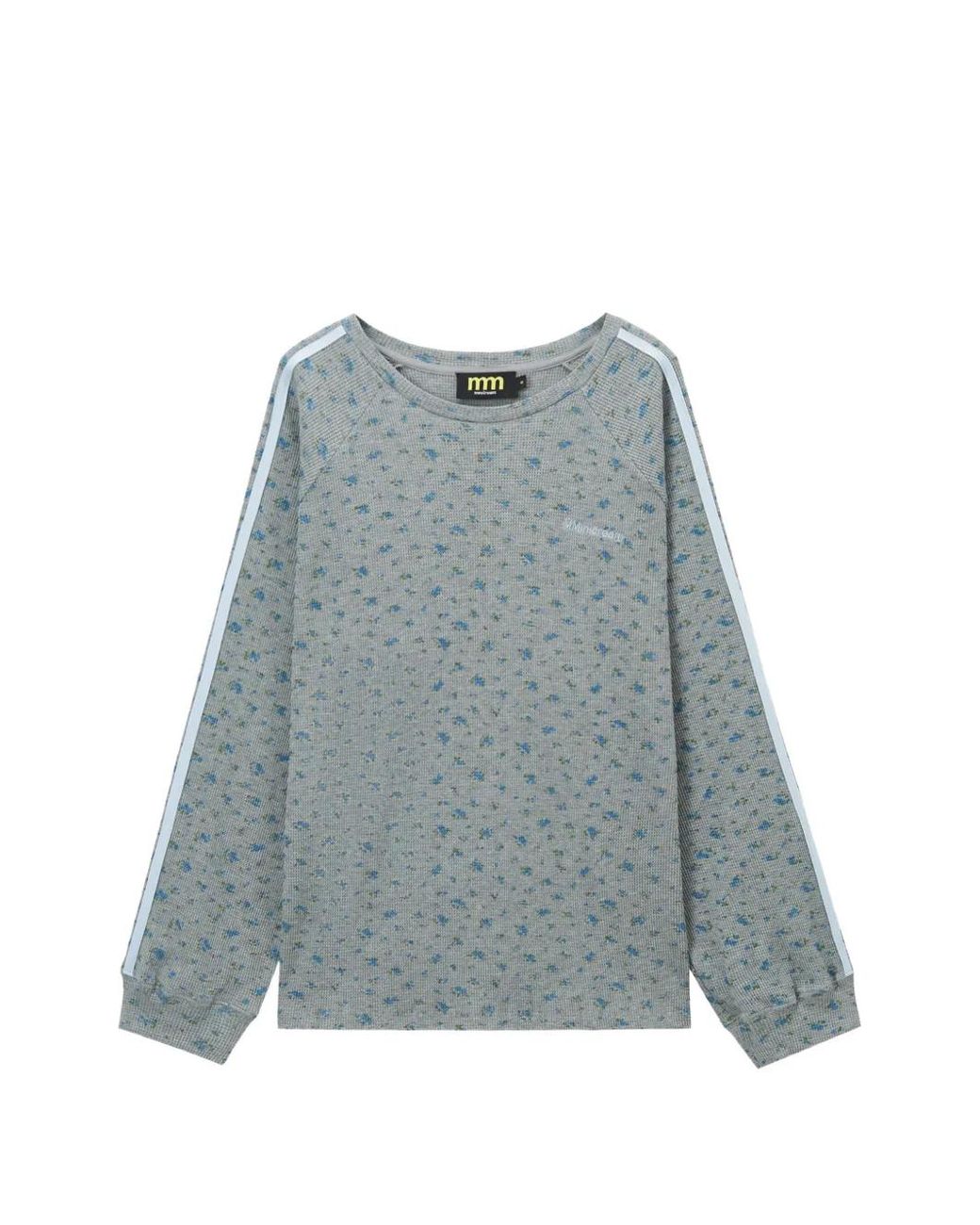 Mini Cream Blue Floral-Print Long-Sleeve T-Shirt