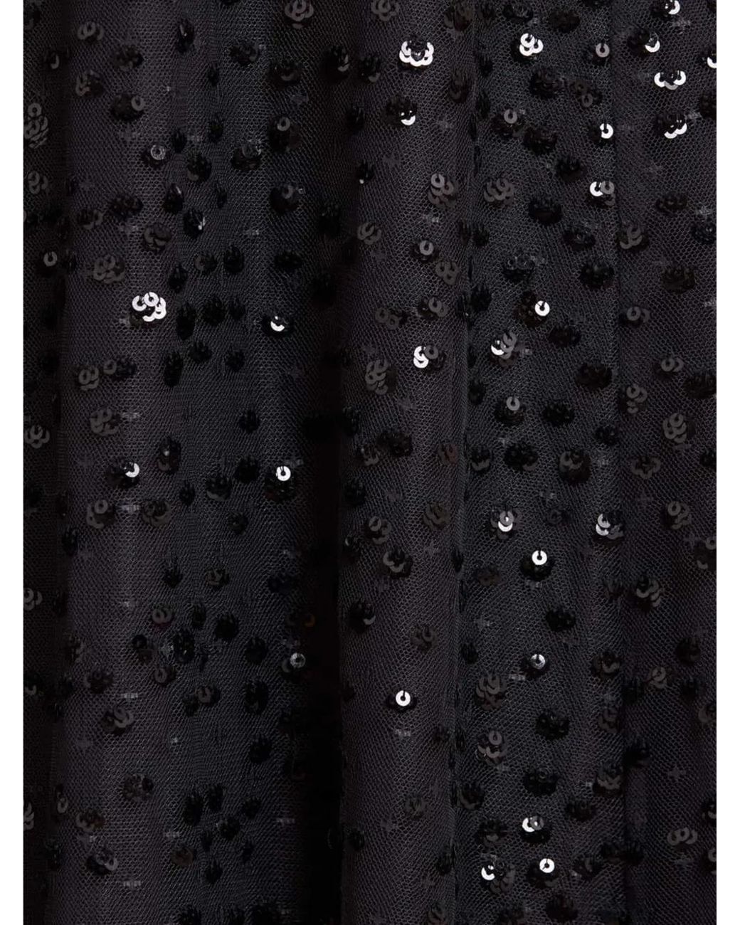 Needle & Thread Black Sequin-Embellishment Long-Sleeve Maxi Dress