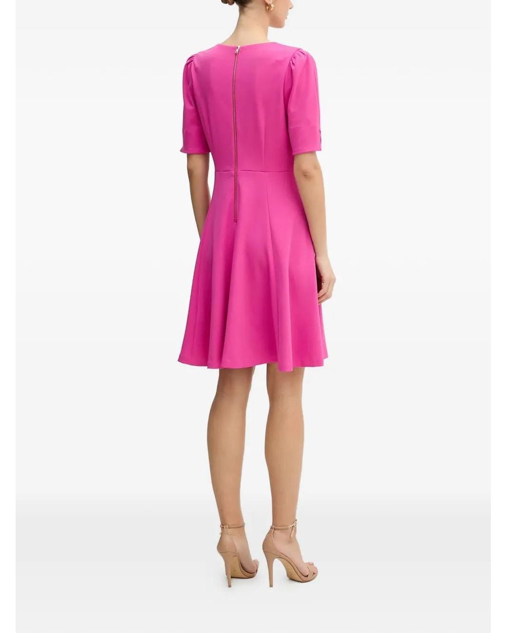 DKNY Pink V-Neck Short-Sleeve Dress