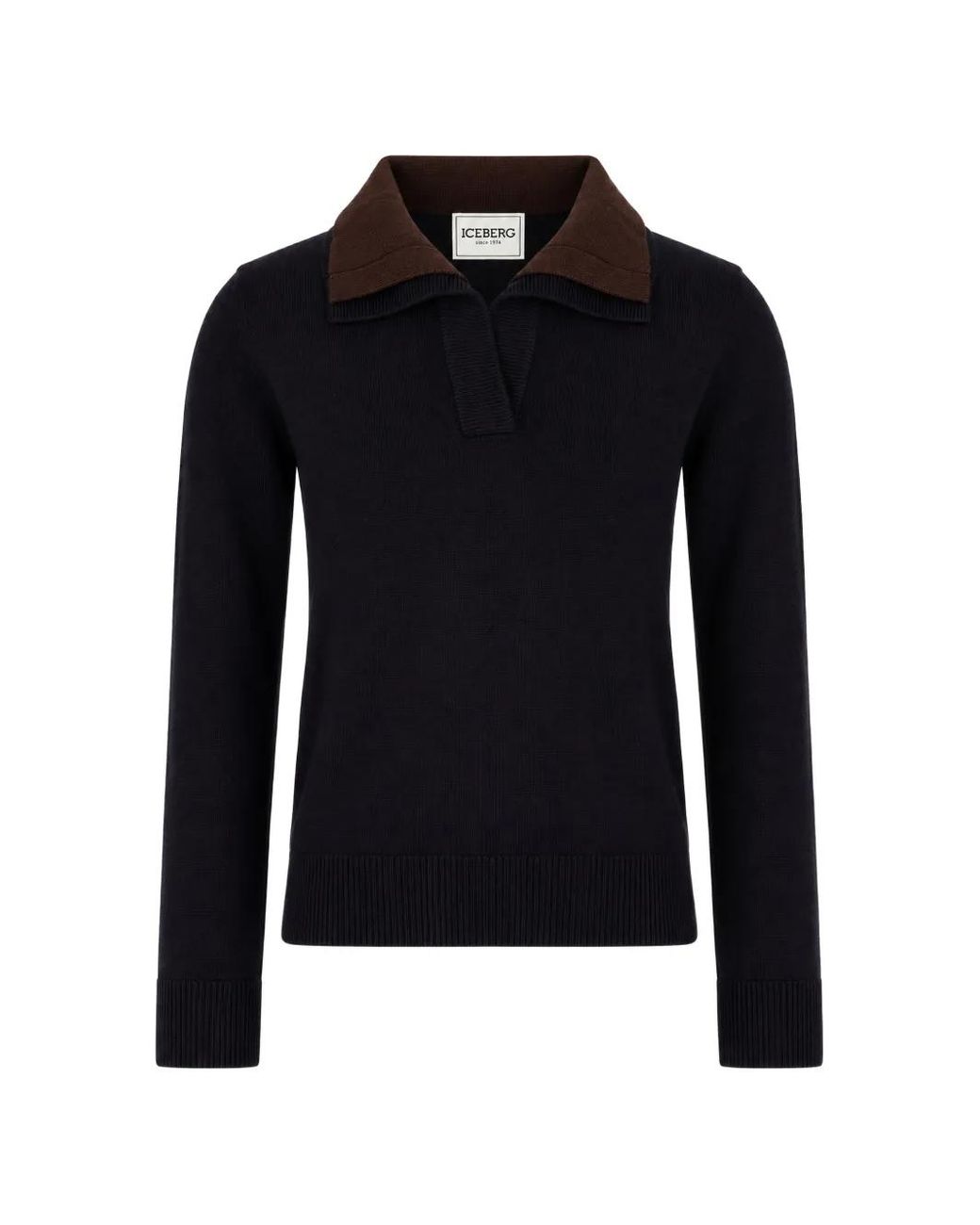 Iceberg Blue Lomg-Sleeves Polo Top
