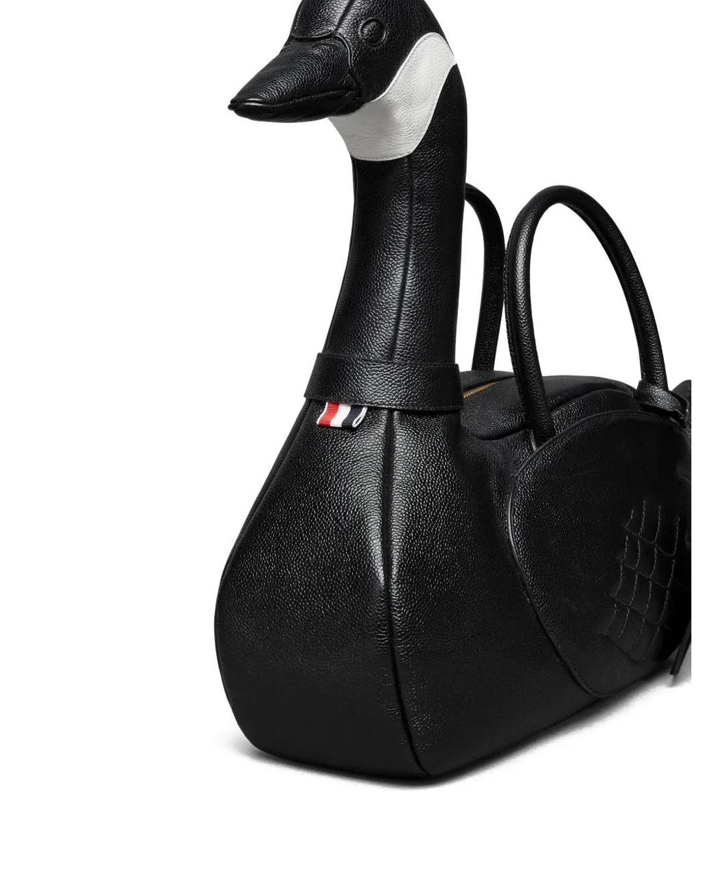 Thom Browne Black Pebbçe Grain Goose Bag