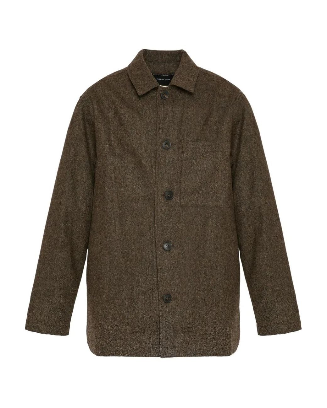 Yves Salomon Green Tweed Shirt Jacket for men
