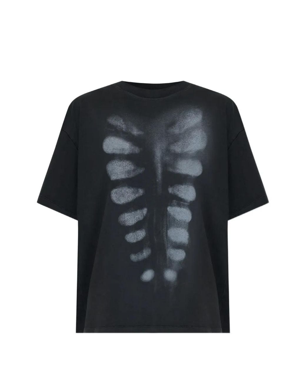 AVAVAV Black Skeleton-Print T-Shirt