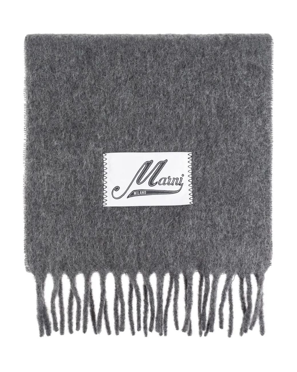 Écharpe Frangée À Logo Marni pour homme en coloris Gray