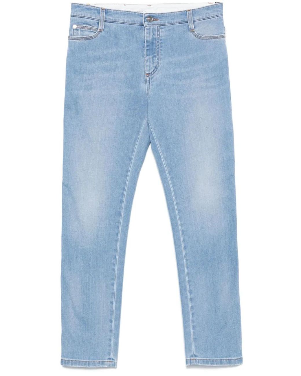 Jean Slim À Patch Logo Ermanno Scervino en coloris Blue