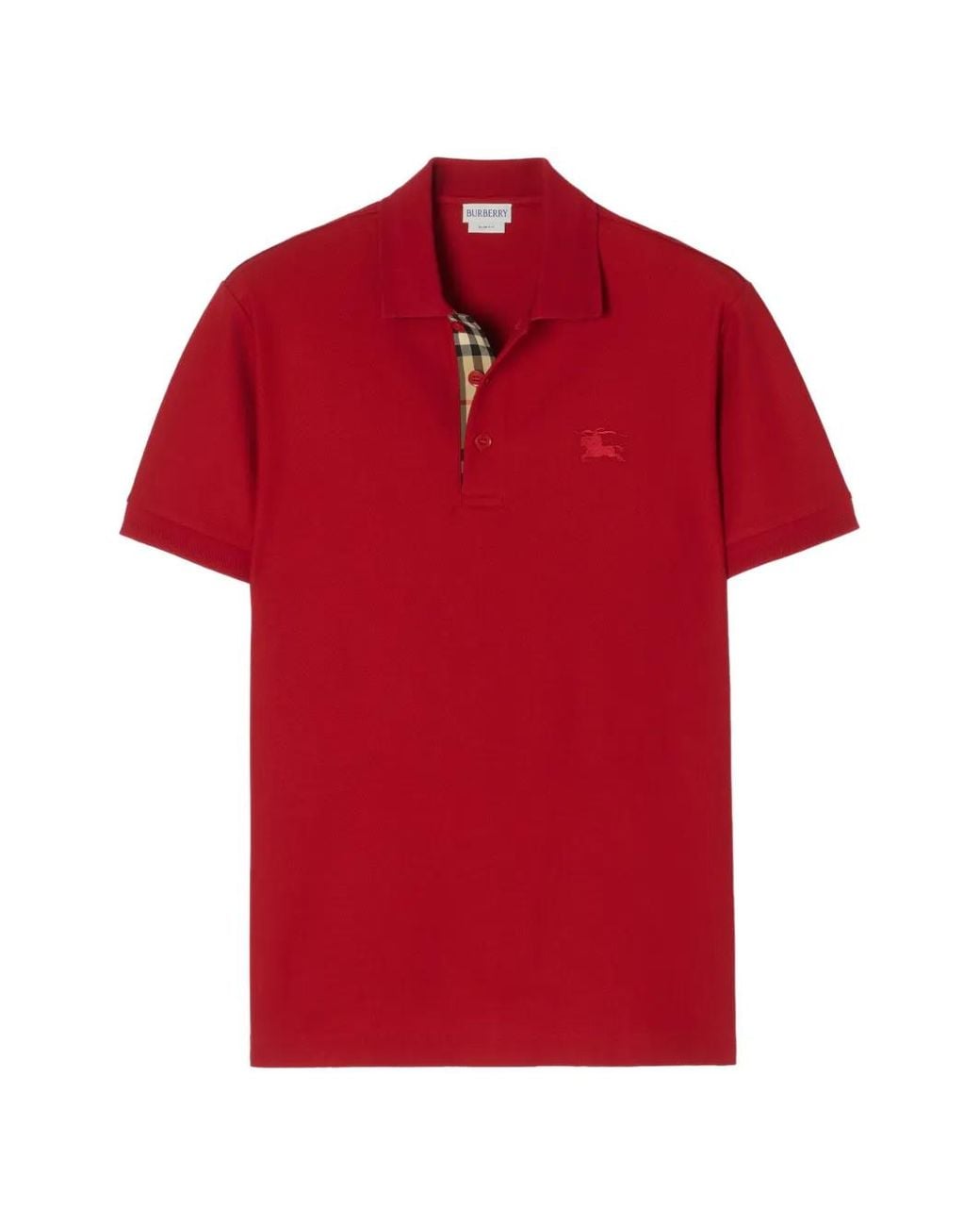 Burberry Red Cotton Polo Shirt for men