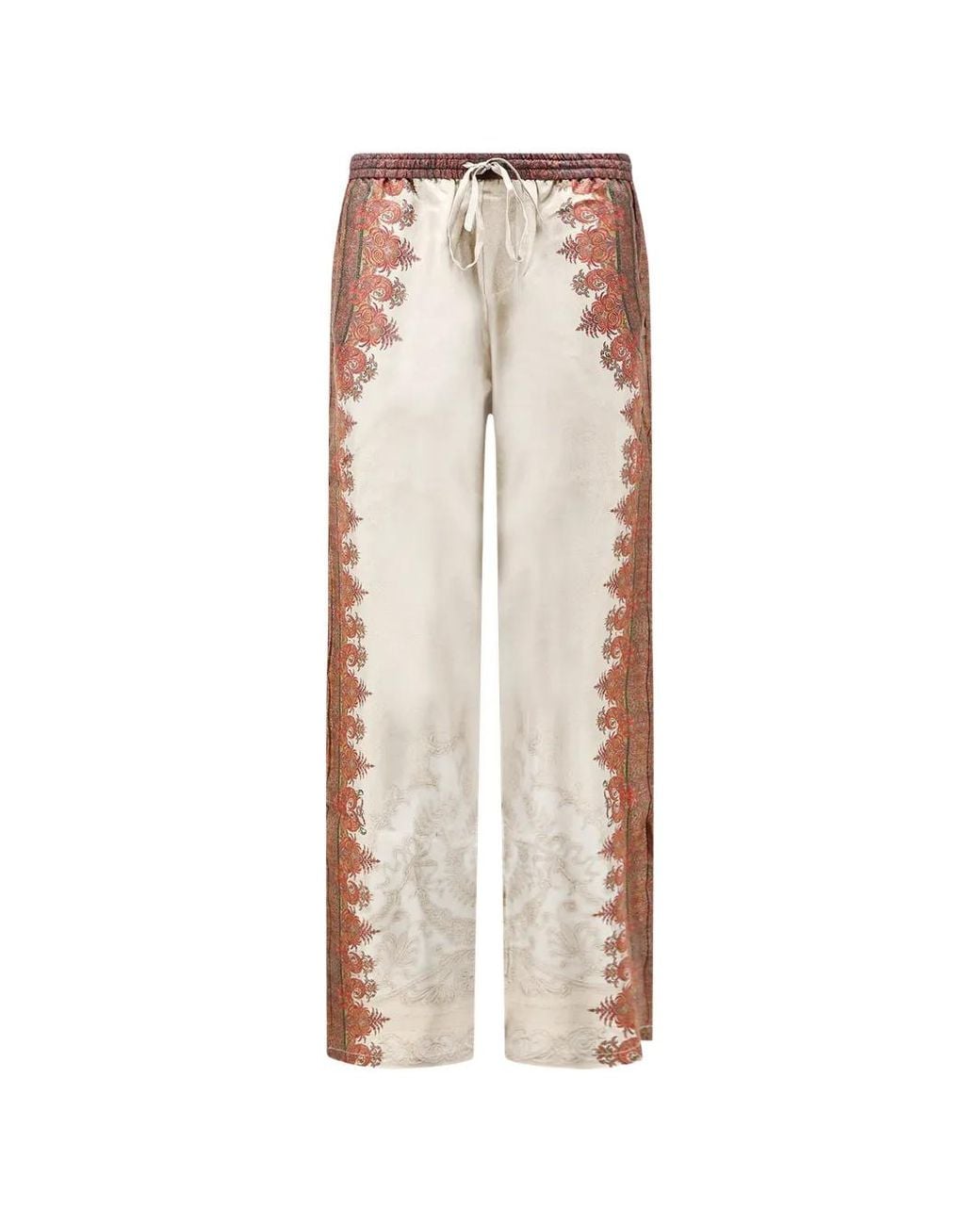 Pierre Louis Mascia Natural Aloe Paisley-Print Drawstring Trousers