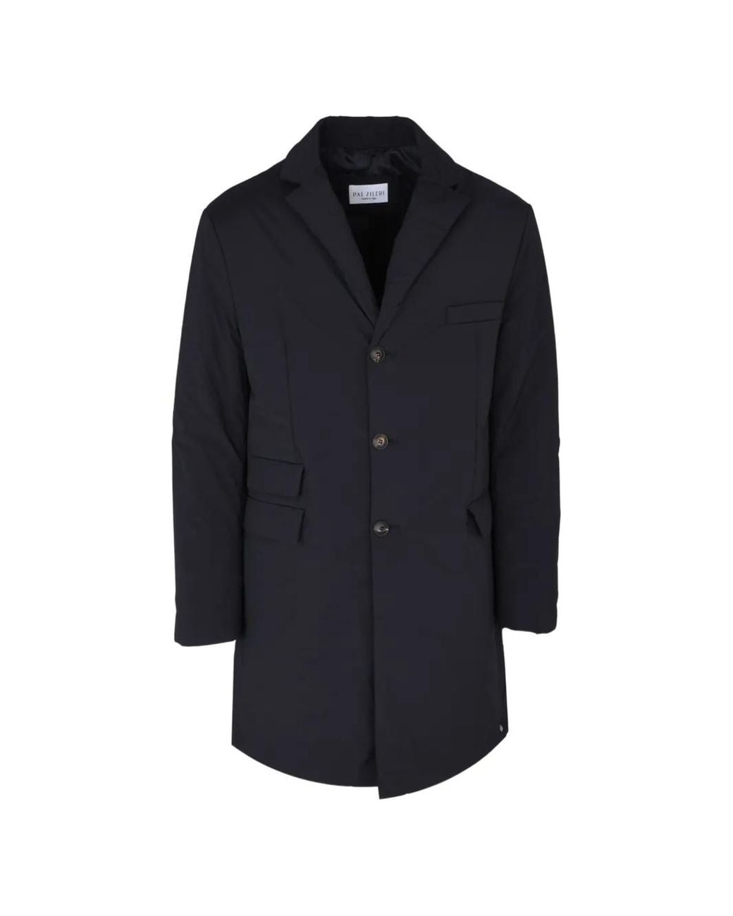 Pal Zileri Blue Manteau Boutonné À Revers Crantés for men