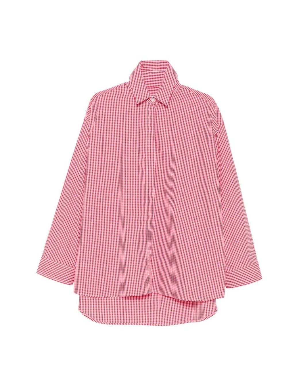 Marie Adam-Leenaerdt Pink Gingham-Check Oversized Shirt