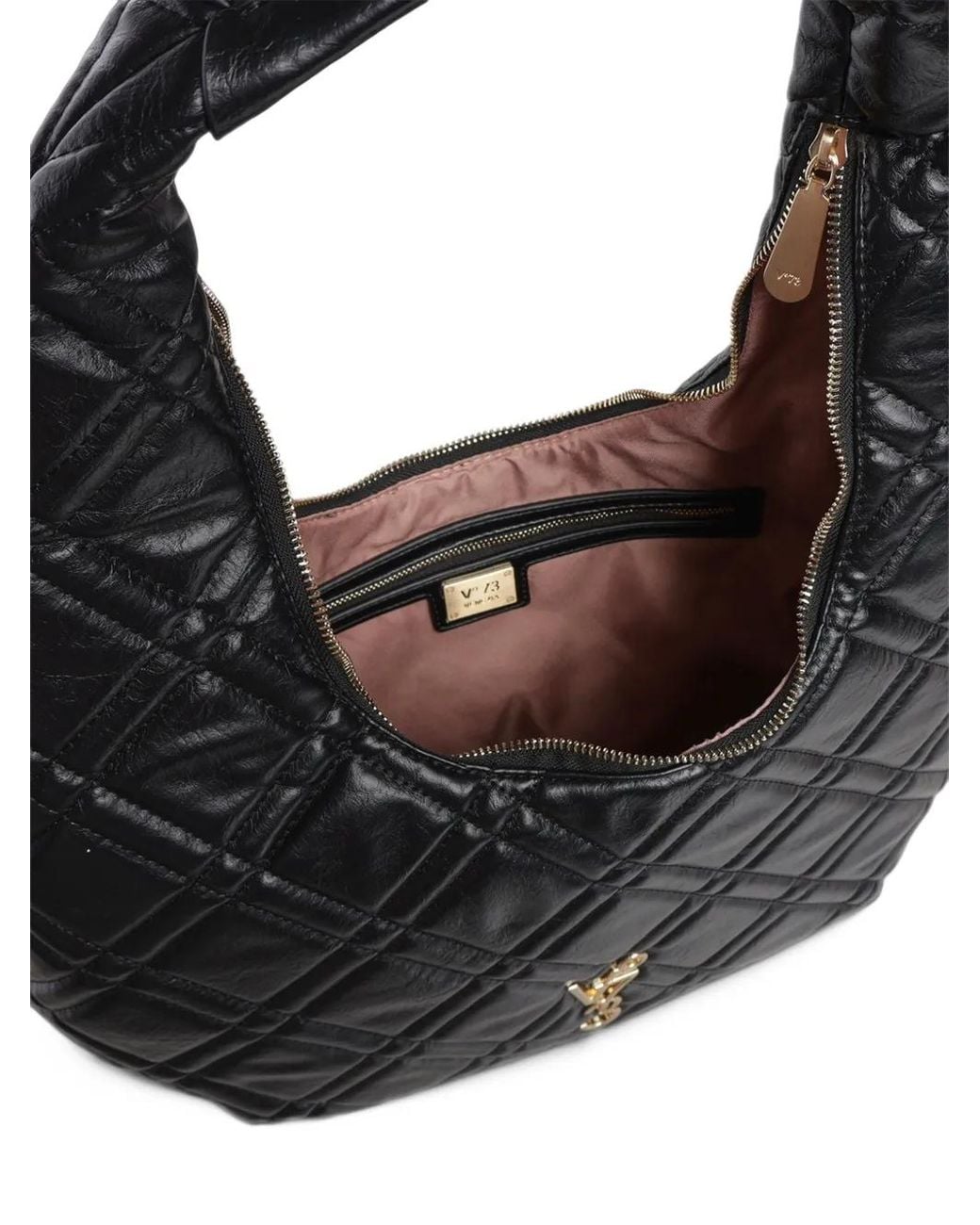V73 Black Diaspro Quilted Shoulder Bag