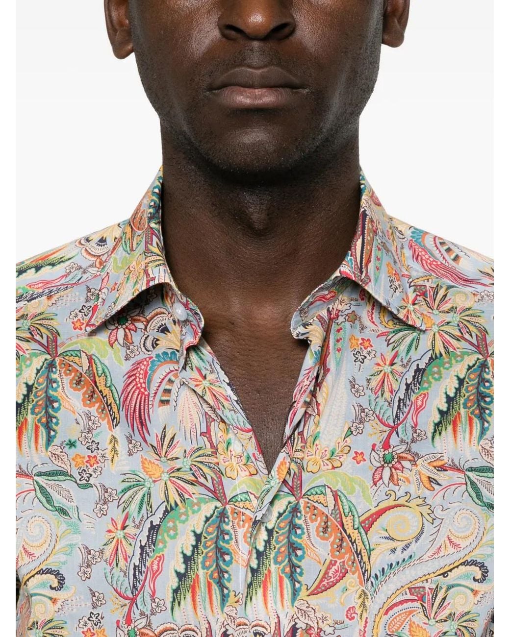 Etro White Paisley-Print Long-Sleeve Shirt for men