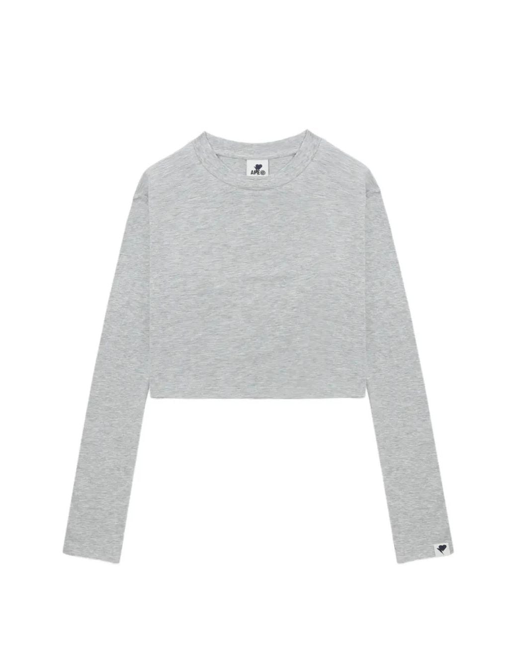 A Bathing Ape White Cropped Long-Sleeve Top