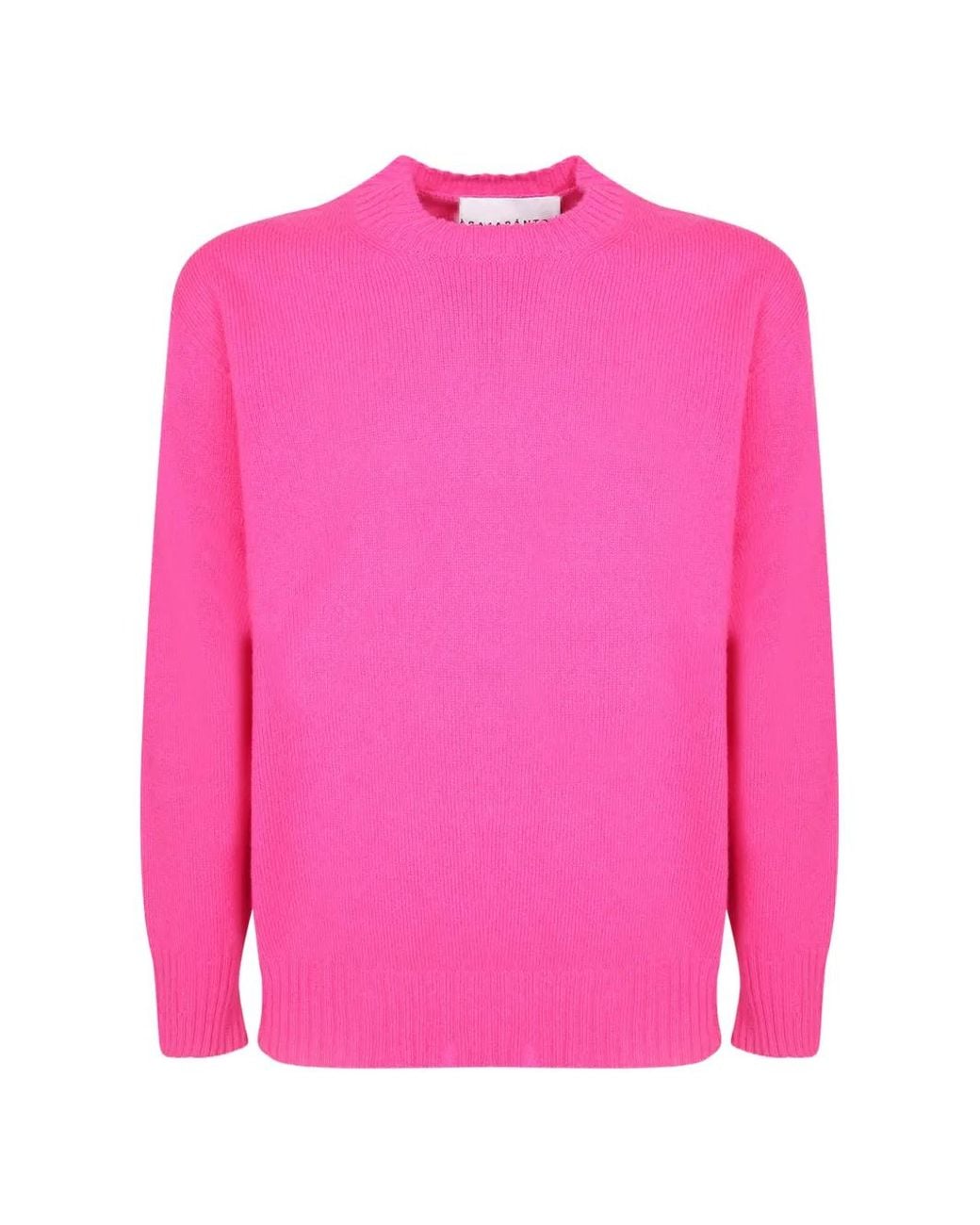 Amaranto Pink Crew-Neck Ribbed-Trim Sweater for men