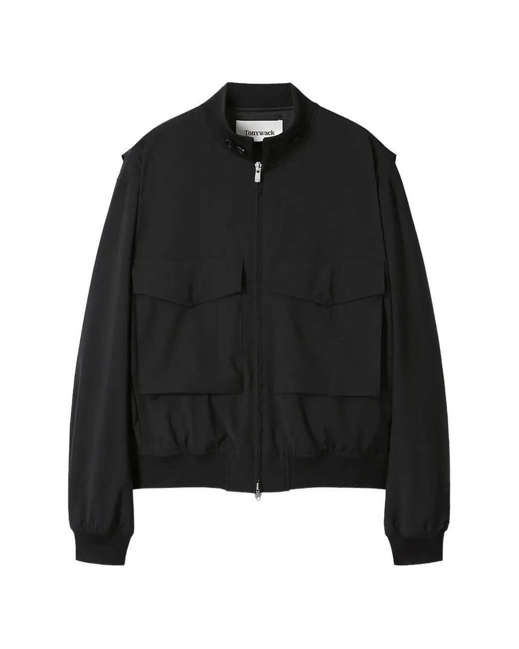 TONYWACK Black Patch-Pocket Bomber Jacket for men
