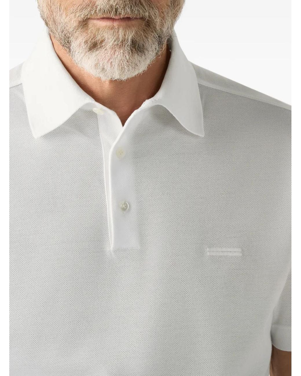 Zegna White Short-Sleeve Polo Shirt for men