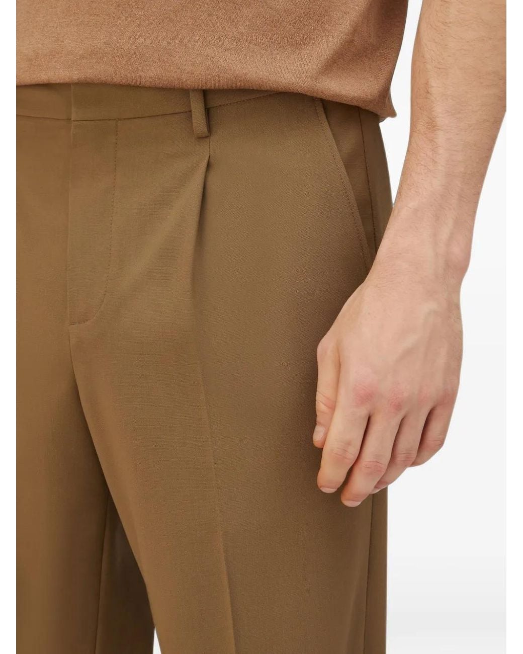 RETORI Natural Pleated Trousers for men