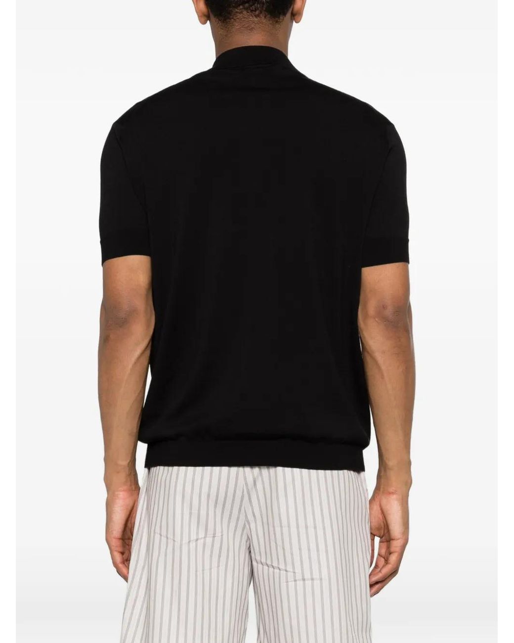 Grayed Black Short-Sleeve Polo Shirt for men