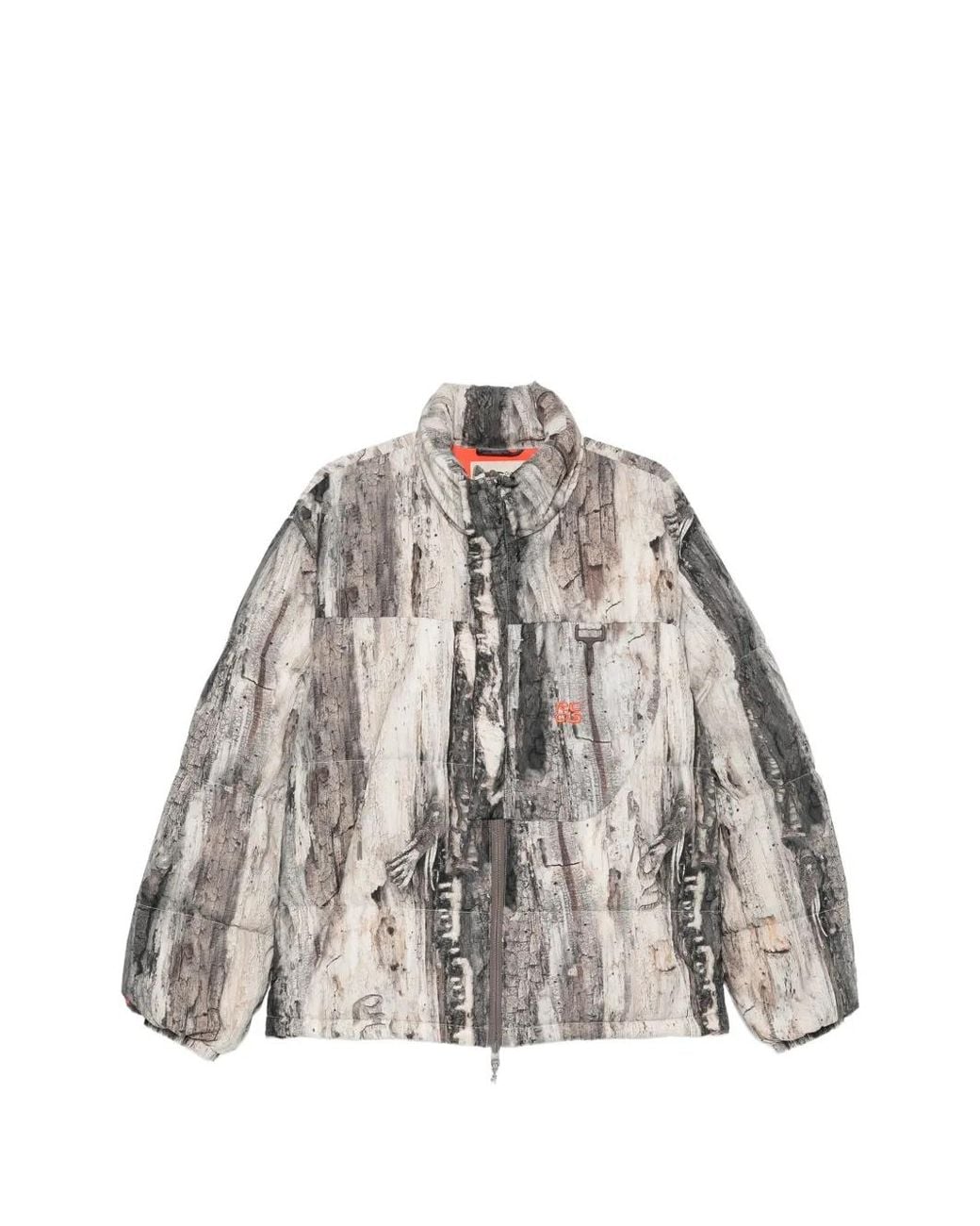 RC Outdoor Supply White Sierra Tree-Bark-Print Puffer Jacket for men