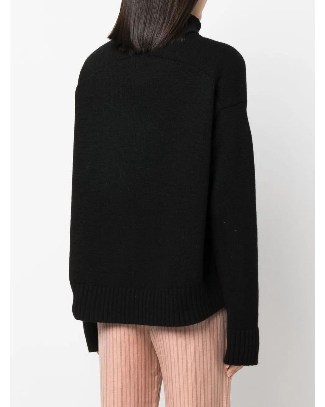 Jil Sander Black Roll-Neck Loose-Fit Jumper