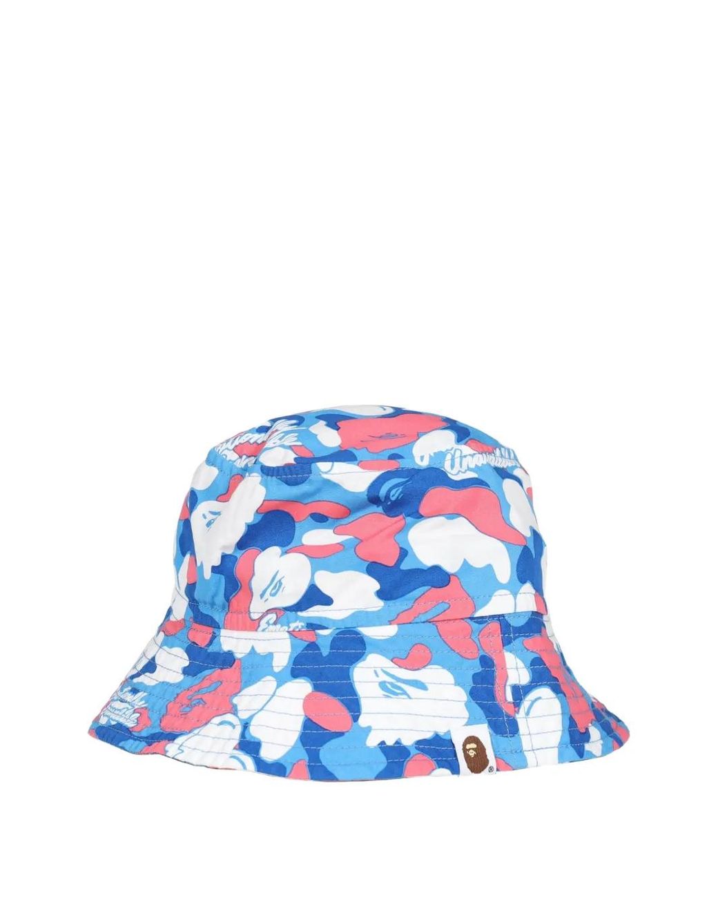 Emotionally Unavailable Blue X Bape Aloha Camouflage-Print Bucket Hat for men