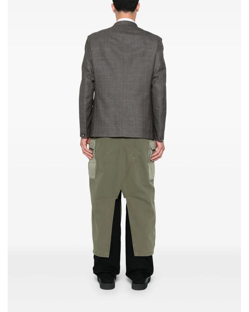 Junya Watanabe Gray Panelled Coat for men