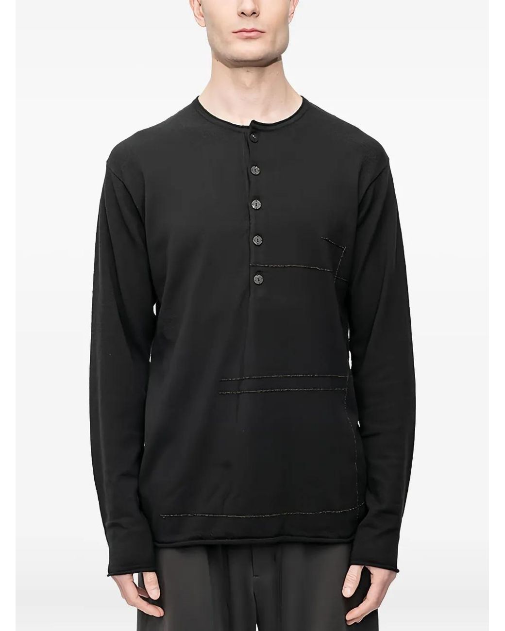 Maglione Con Scollo A V di DEVOA in Black da Uomo