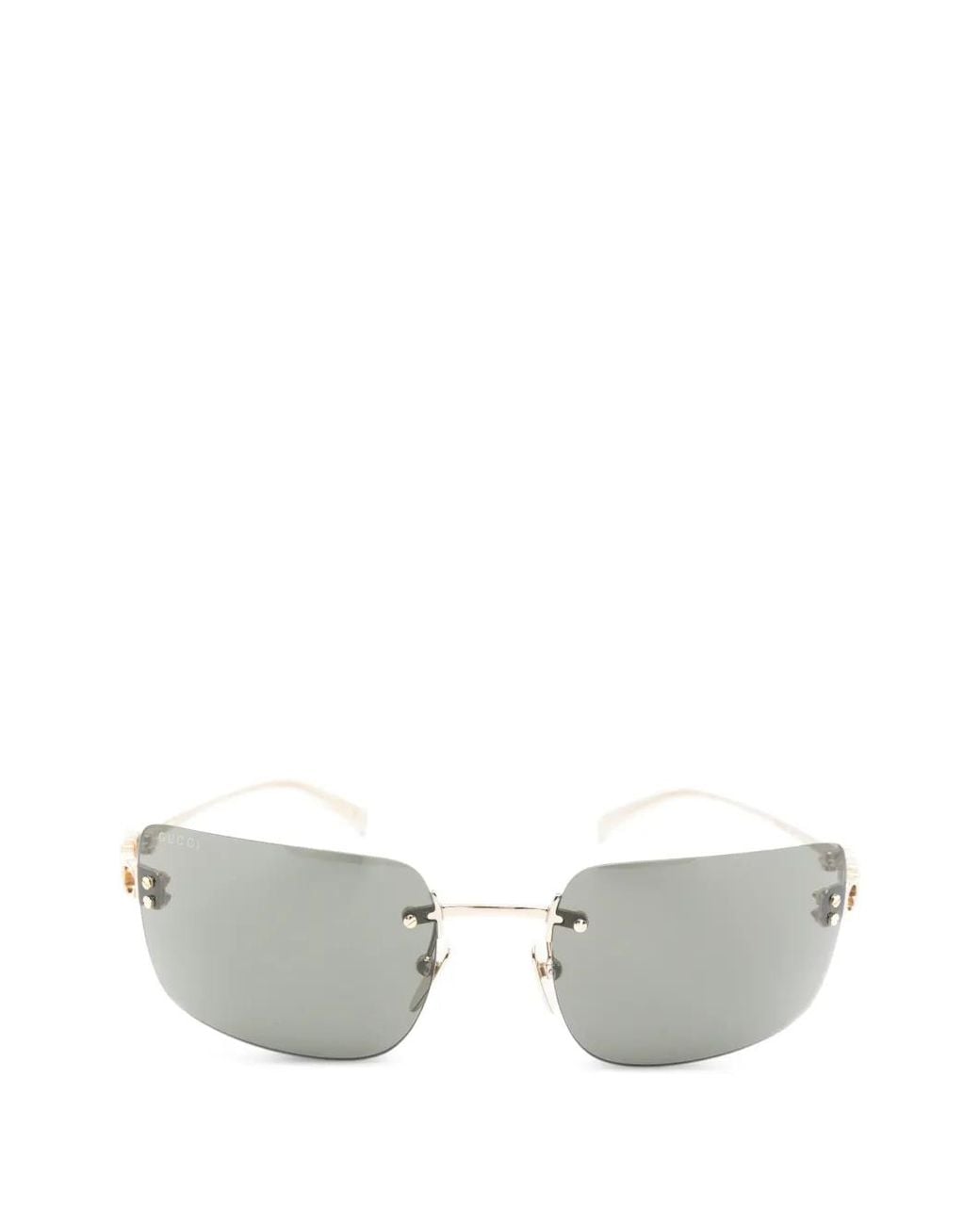 Gucci White Lunettes De Soleil À Design Sans Monture
