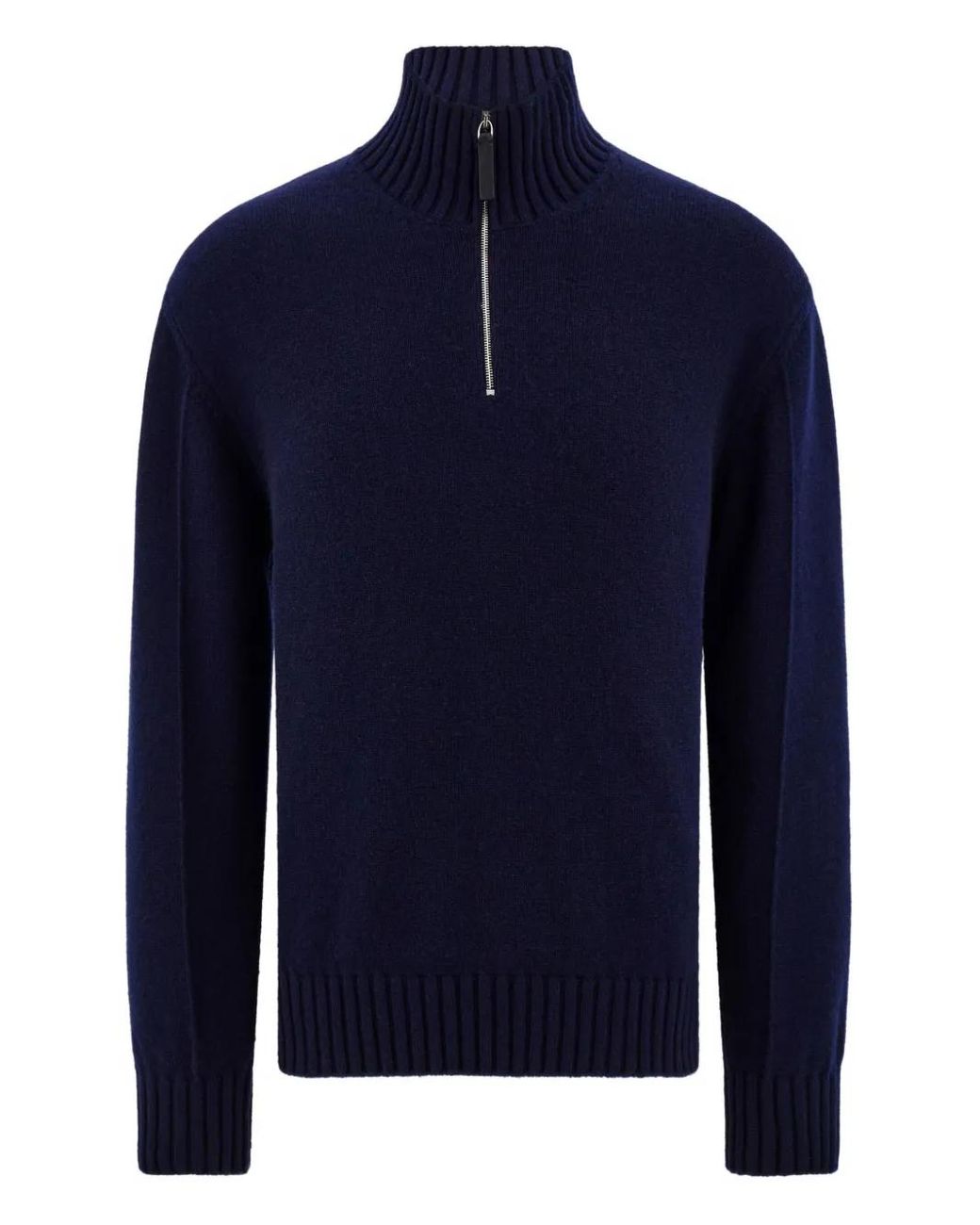 Ferragamo Blue High Neck Cashmere Pullover for men