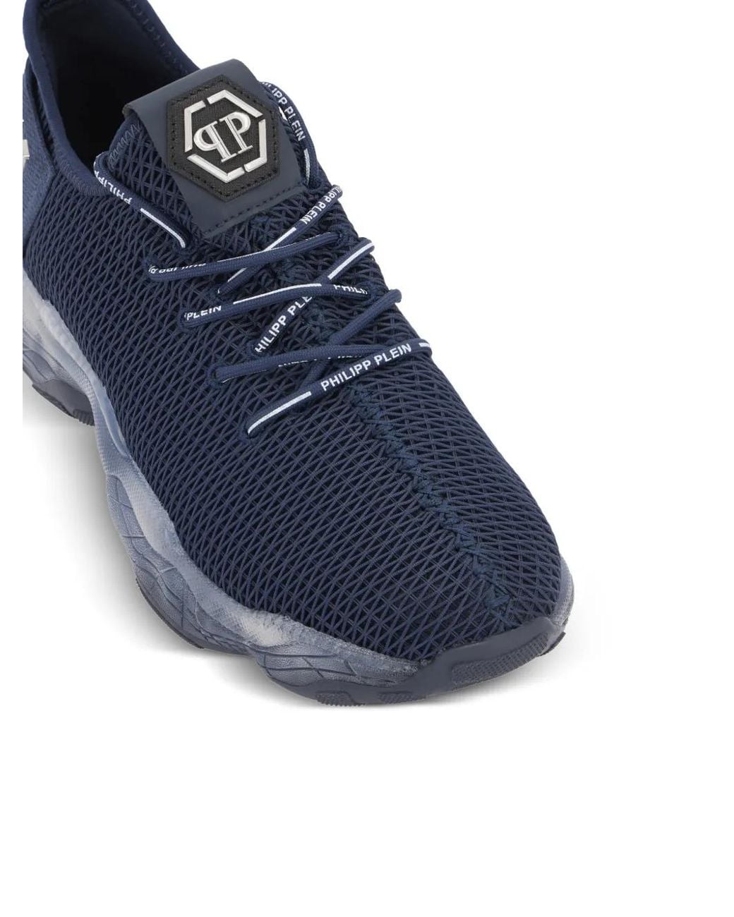 Philipp Plein Blue Logo-Plaque Sneakers
