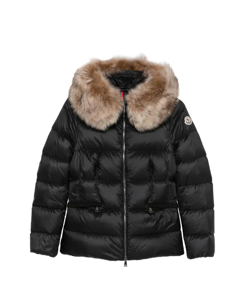 Moncler Black Doudoune Boed Bordée De Fourrure
